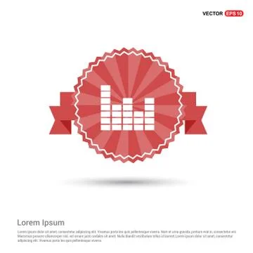 Equalizer icon - Red Ribbon banner Illustrazione stock