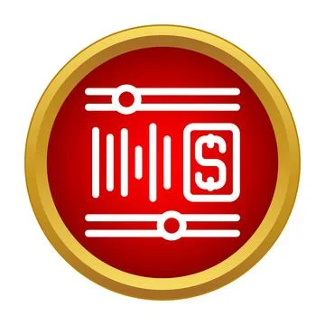 Equalizer icon showing sound waves and money Stock Illustration
