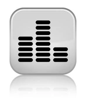Equalizer icon special white square button Stock Illustration