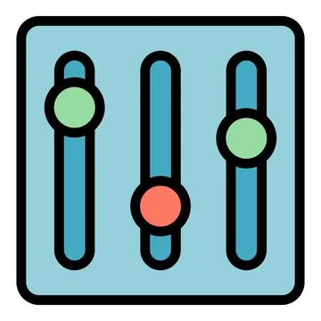 Equalizer interface icon color outline vector イラスト素材