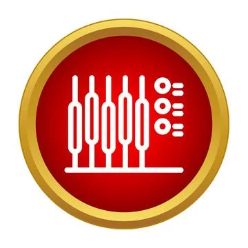 Equalizer interface icon showing audio sound levels Stock Illustration
