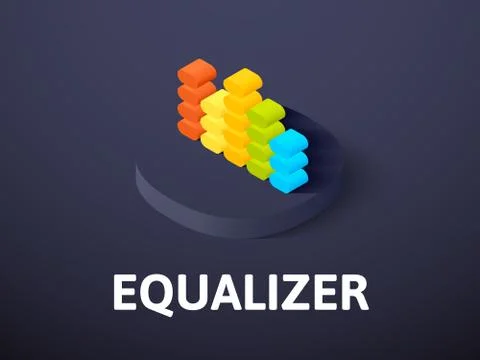 Equalizer isometric icon, isolated on color background Stock Illustration