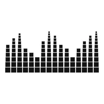 Equalizer level radio icon, simple black style 스톡 일러스트