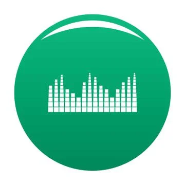 Equalizer level radio icon vector green Stock Illustration