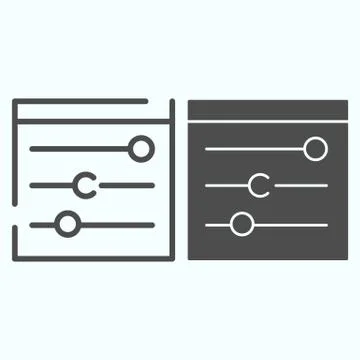 Equalizer line and solid icon. Technical settings vector illustration isolated Stock Illustration