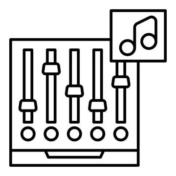 Equalizer Line Icon Stockillustratie