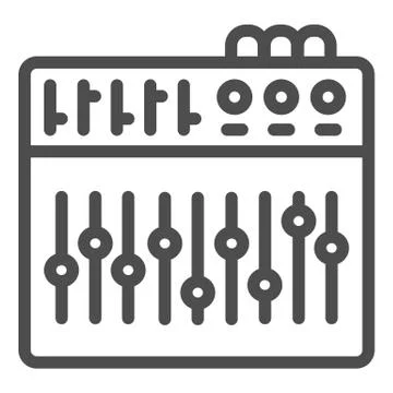 Equalizer line icon, Sound design concept, equalizer control sign on white 스톡 일러스트