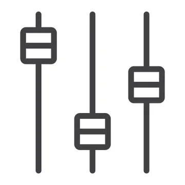 Equalizer line icon, web and mobile, audio sign Stock Illustration