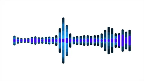 Equalizer with line shapes, electronic music sound waves blue color Video stock 262178613