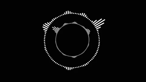 Equalizer for music, round, backlit bars, on a black background, double Stock Footage 149298361