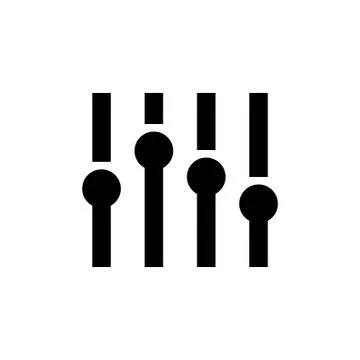 Equalizer, Music Volume Mixer Flat Vector Icon イラスト素材