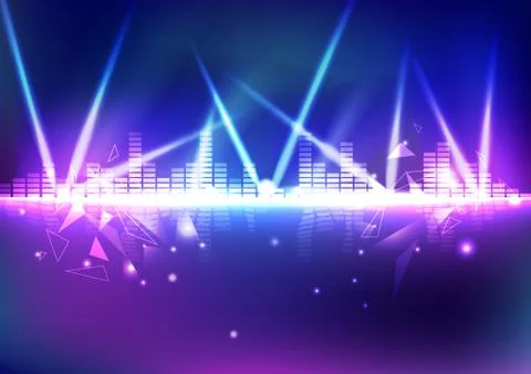 Equalizer, music volume with triangle neon light effect, digital technology Stock Illustration