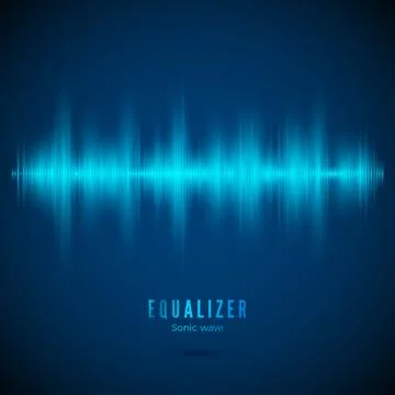 Equalizer. Music wave. Abstract digital audio track. Pulse of voice signal. D Stock Illustration