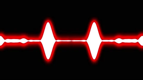 Equalizer for music, wave, with red illumination, in two directions, on a bl Stock Footage 149298445