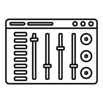 Equalizer program icon, outline style Stock Illustration