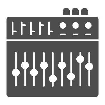 Equalizer solid icon, Sound design concept, equalizer control sign on white 스톡 일러스트