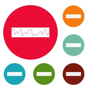 Equalizer sonic icons circle set vector Stock Illustration