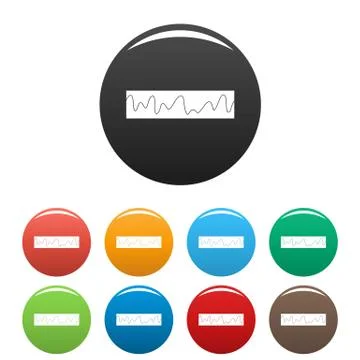 Equalizer sonic icons set color vector Stock Illustration