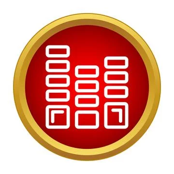 Equalizer sound frequency bars in red circle icon Stock Illustration