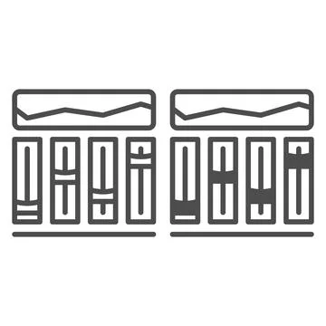 Equalizer, sound levels line and solid icon, sound design concept, audio control Stock Illustration