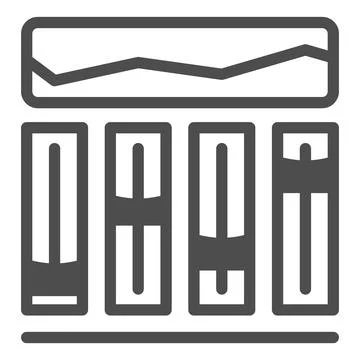 Equalizer, sound levels solid icon, sound design concept, audio control panel Stock Illustration