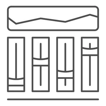 Equalizer, sound levels thin line icon, sound design concept, audio control 스톡 일러스트