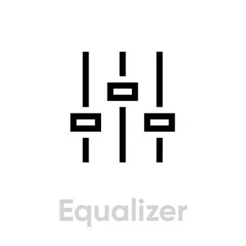Equalizer sound music icon. Editable line vector. 스톡 일러스트