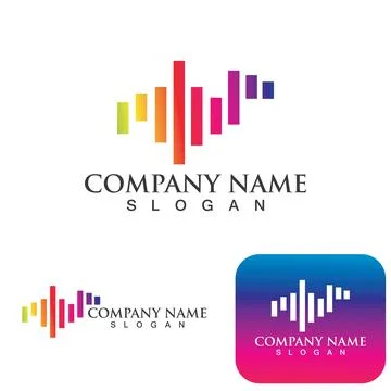 Equalizer Sound waves logo vector illustration design template Stock Illustration