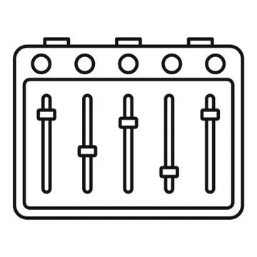Equalizer speaker icon, outline style Illustrazione stock