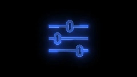 Equalizer stroke icon glowing neon animation, Glowing symbol animated Stock Footage 289404026