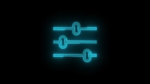 Equalizer stroke icon glowing neon animation, Glowing symbol animated Stock Footage 289404032