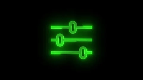 Equalizer stroke icon glowing neon animation, Glowing symbol animated Stock Footage 289404035