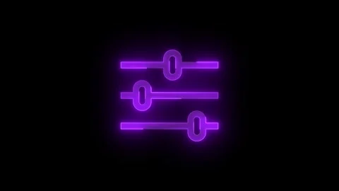 Equalizer stroke icon glowing neon animation, Glowing symbol animated Stock Footage 289404041