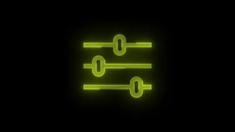 Equalizer stroke icon glowing neon animation, Glowing symbol animated Stock Footage 289404048