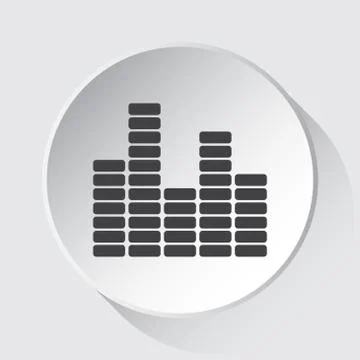 Equalizer symbol, simple gray icon on white button Stock Illustration
