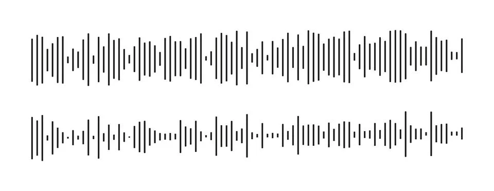 Equalizer symbols set. Waveform patterns. Audio chat speech sound wave icons Illustrazione stock