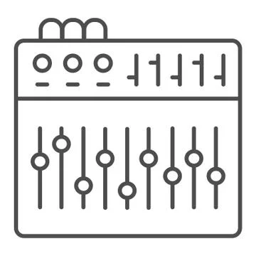 Equalizer thin line icon, Sound design concept, equalizer control sign on white イラスト素材