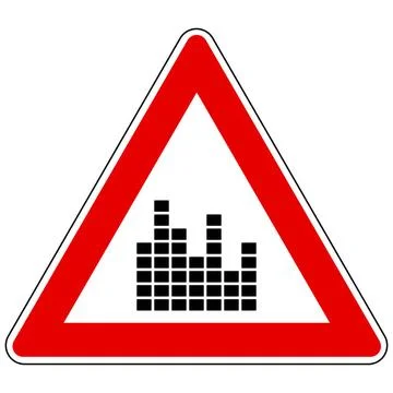 Equalizer und Achtung Schild - Equalizer and attention sign Equalizer und ... Stock Photos
