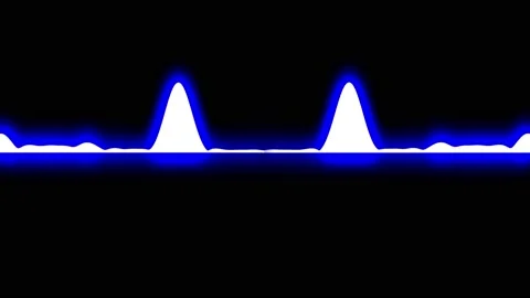 Equalizer wave, with blue backlight, on a black background, double Stock Footage 149238314