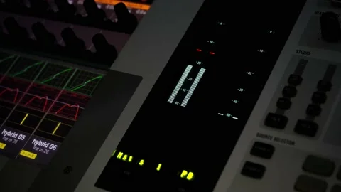 Equalizer wave level timecode. Audio levels measure Video stock 158124706