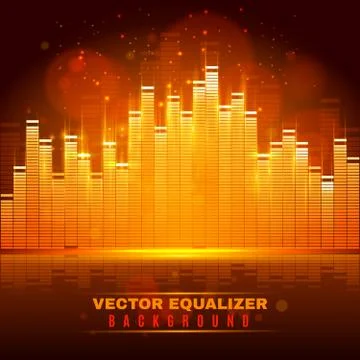 Equalizer wave light background poster Illustrazione stock