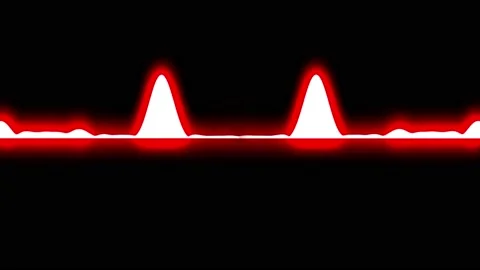Equalizer wave, with red illumination, on a black background, double Stock Footage 149238332