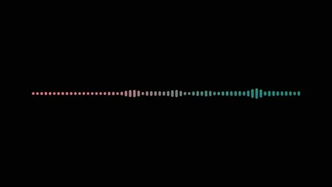 Equalizer wave, single, four-color, sixty-four bands, on a black background Stock Footage 149238263