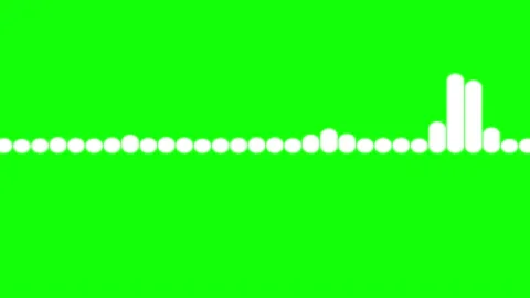 Equalizer wave, thirty bars, white, on a green background Stock Footage 149238254