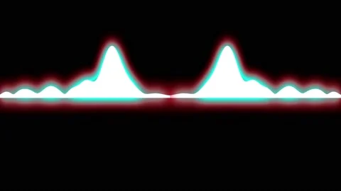 Equalizer wave, with two-color backlight, on a black background, double Stock Footage 149238360