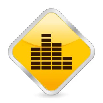 Equalizer yellow square icon Stock Illustration