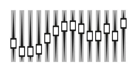 Equalizers template. Music audio. Faders of a mixer for audio production and Stock Illustration