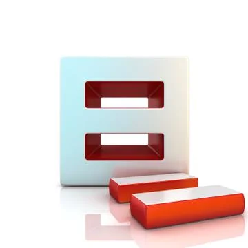 Equally sign. 3D Stock Illustration