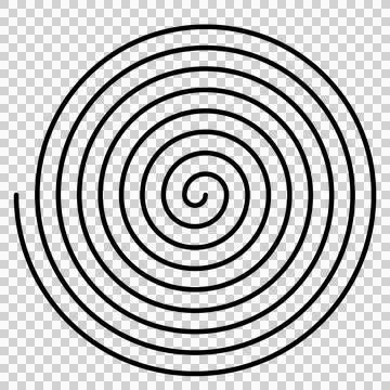 Equally spaced spiral line, editable stroke path vector illustration Stock Illustration