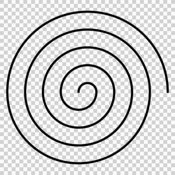 Equally spaced spiral line, editable stroke path vector illustration Stock Illustration